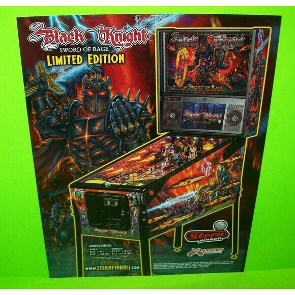 Black Knight Sword Of Rage Limited Edition Pinball FLYER Original Game Promo - Picture 1 of 5